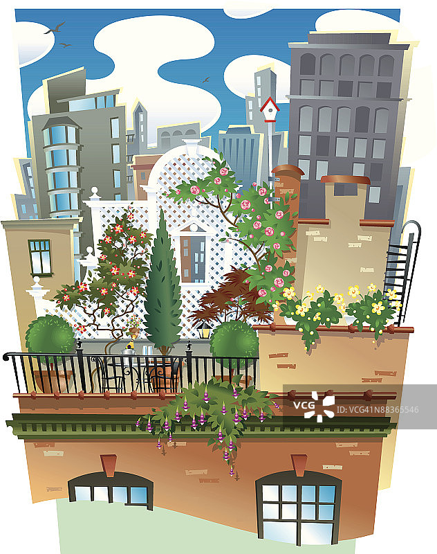 屋顶花园图片素材