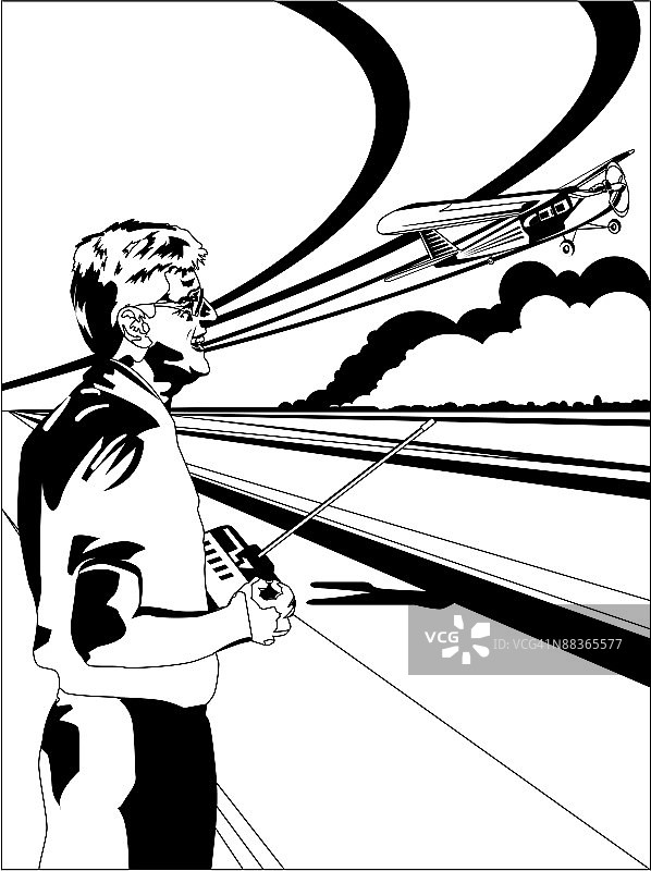 男人遥控飞机图片素材