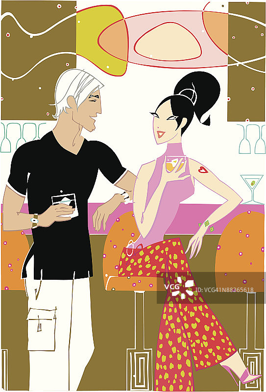 情侣在酒吧聊天图片素材