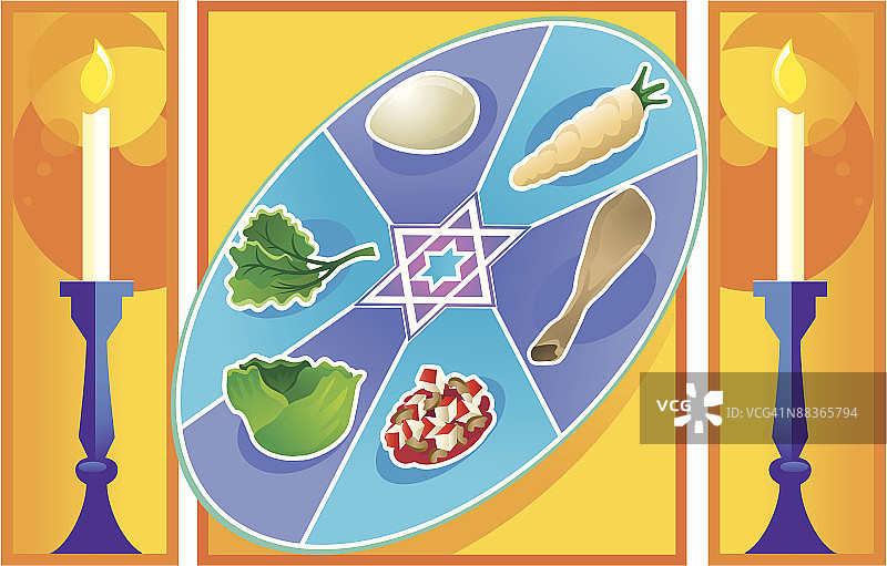 逾越节晚餐盘图片素材