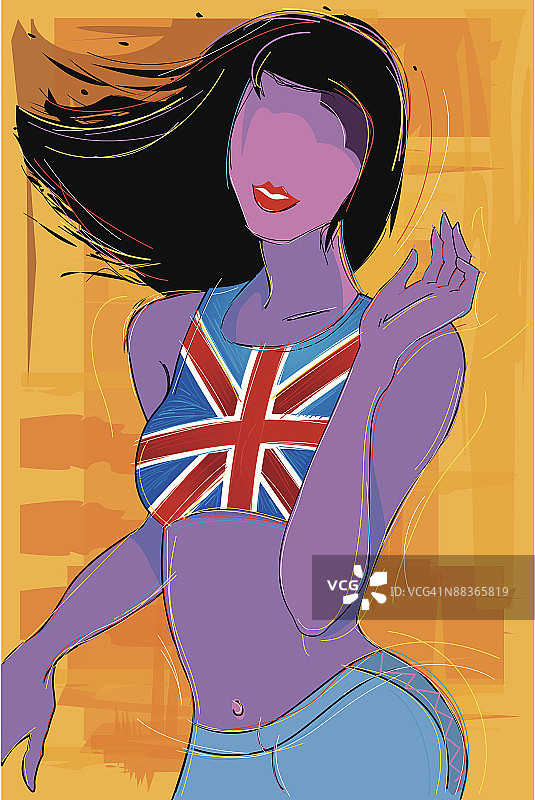 一位正在跳舞的英国女人图片素材