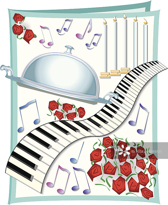 婚礼请柬上的各种婚礼用品图片素材