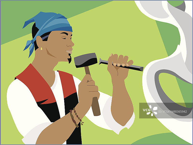 雕塑家用锤子和凿子图片素材