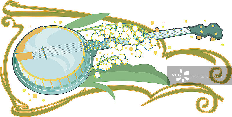 班卓琴和铃兰图片素材