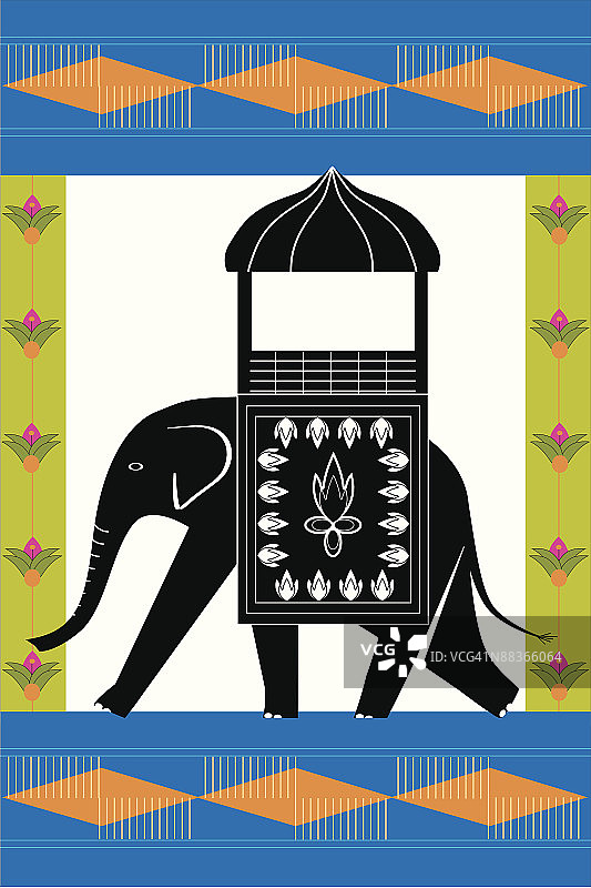 带有轿子的象图片素材