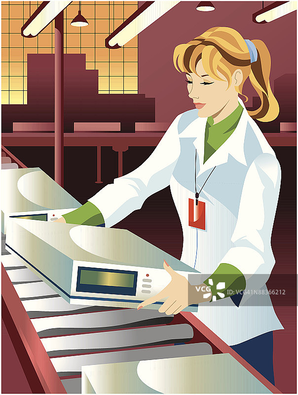 装配线上的女工图片素材
