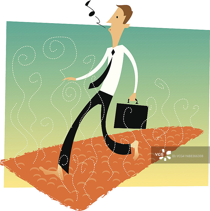 走在热煤上的商人图片素材