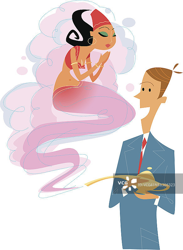 魔法神灯里的精灵图片素材