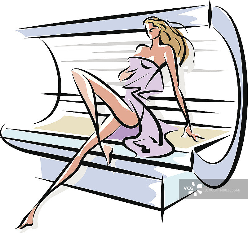 在日光浴床上的女人图片素材