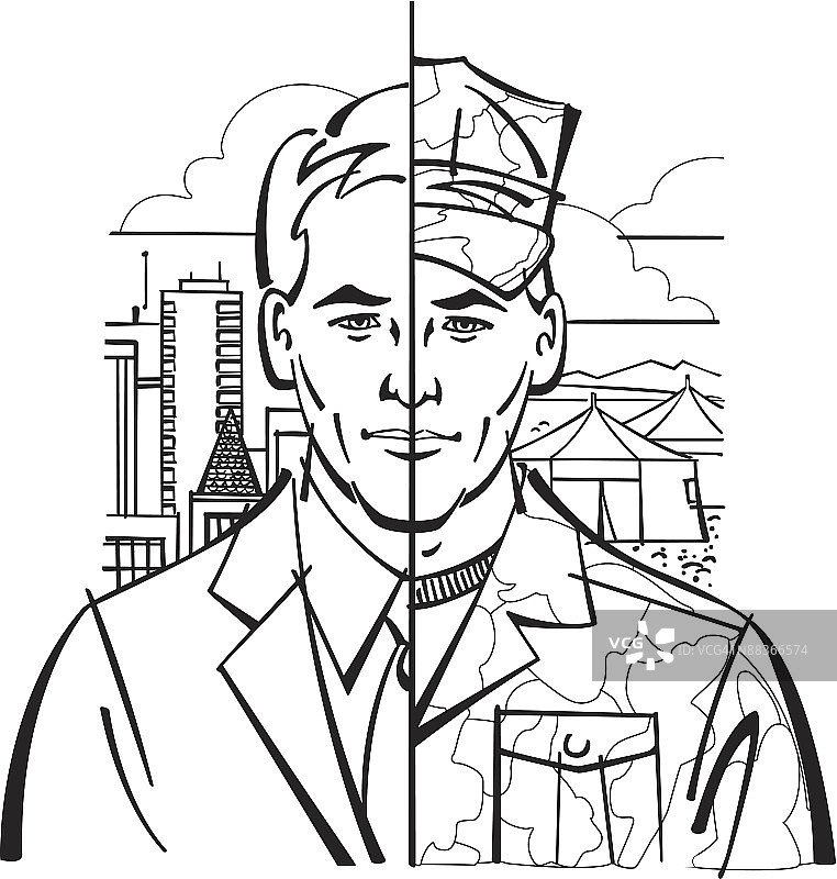 一半是商人，一半是军人图片素材