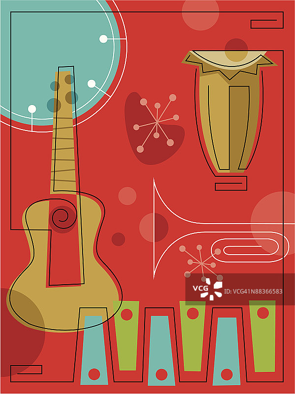 各种乐器的蒙太奇图片素材