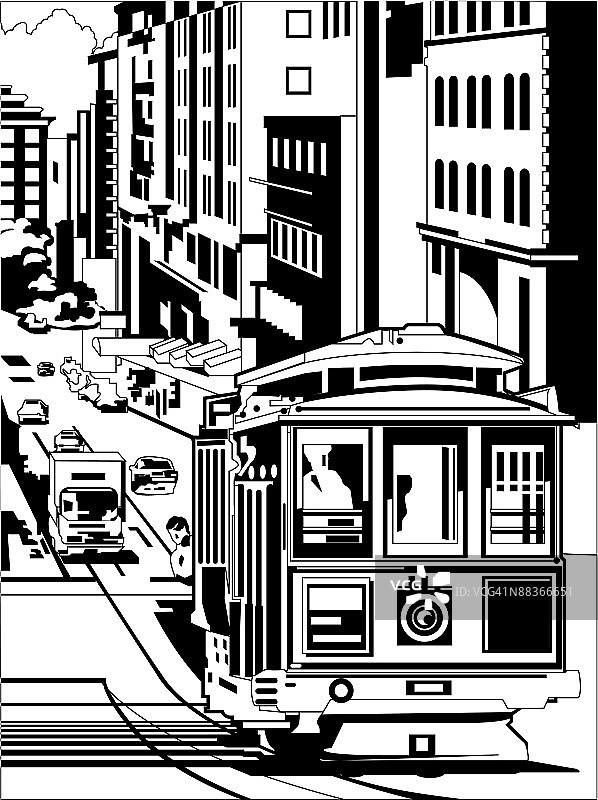 旧金山有轨电车图片素材