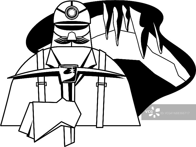 拿着镐头看着镜头的煤矿工人图片素材