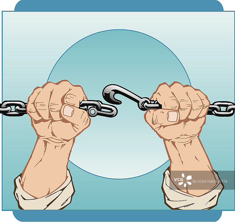 双手连接链条图片素材