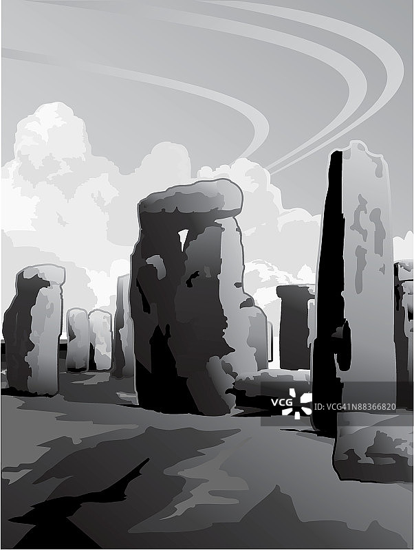 英格兰南部的巨石阵景观图片素材