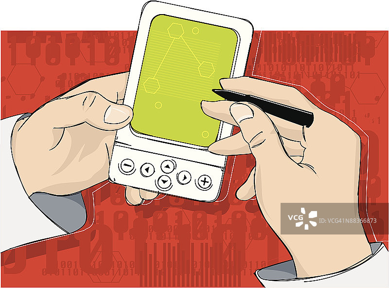 手持PDA的人图片素材