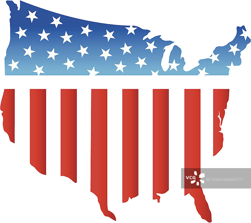 美国星星条纹轮廓图片素材