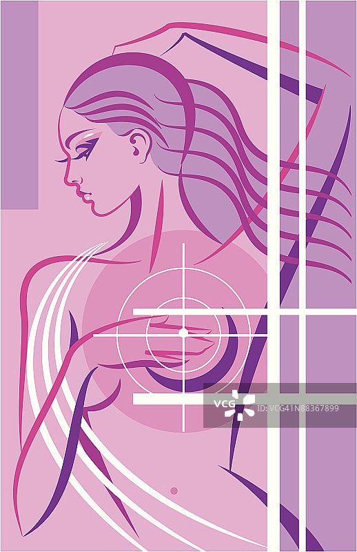 女人触摸她的胸部图片素材