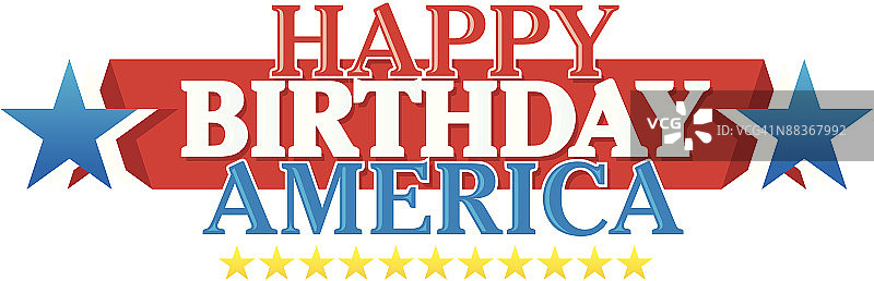 美国生日快乐banner图片素材