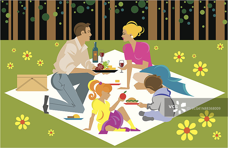 家庭野餐图片素材