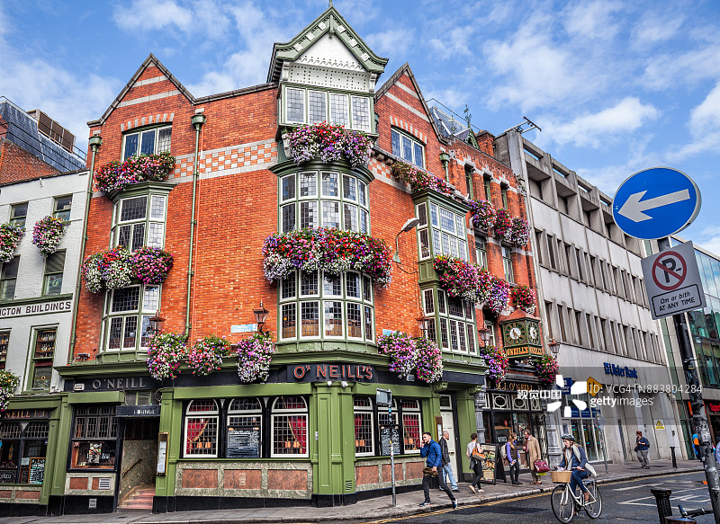 都柏林教堂巷和萨福克街之间的拐角图片素材