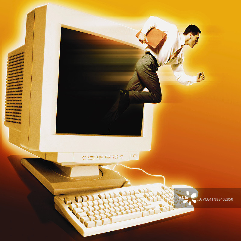 男人和电脑图片素材
