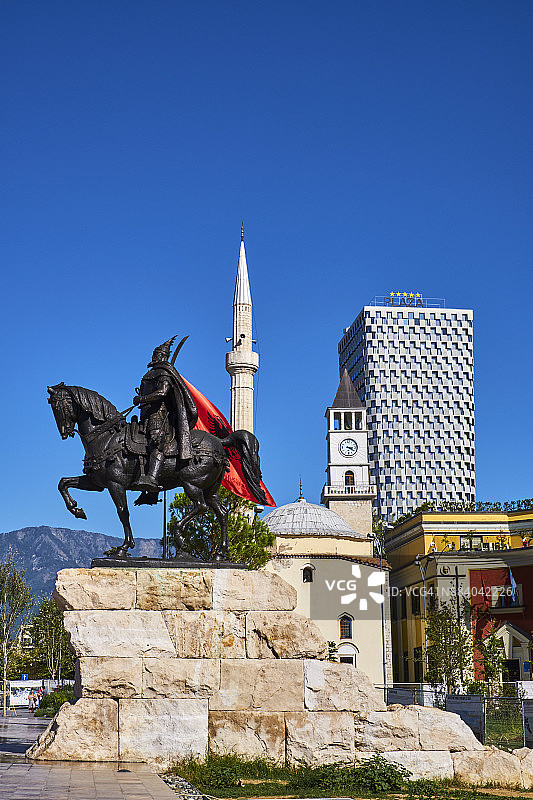 阿尔巴尼亚地拉那斯坎德培广场图片素材