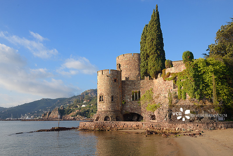 拉纳普勒城堡，芒德留-拉纳普勒，法国里维埃拉图片素材