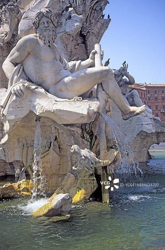 意大利拉齐奥罗马纳沃纳广场四河喷泉图片素材