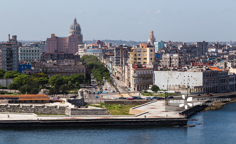 俯瞰哈瓦那湾图片素材