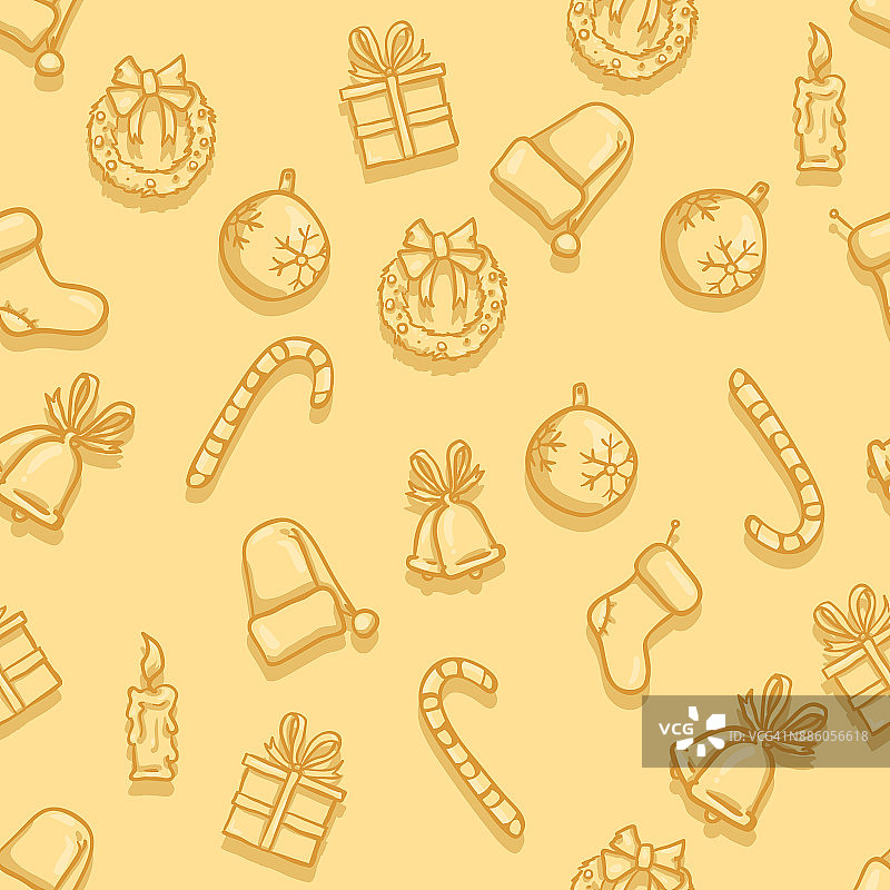 圣诞节符号矢量无缝图案背景图片素材