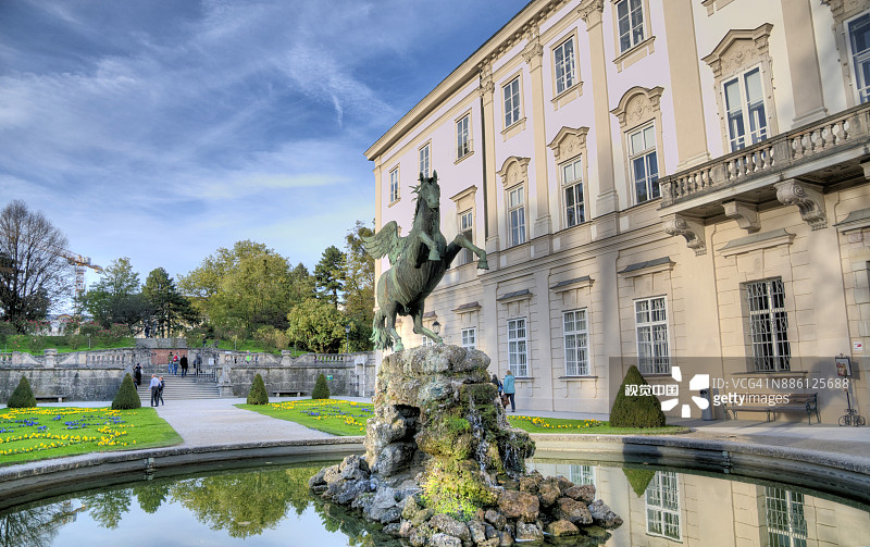 奥地利萨尔茨堡的飞马喷泉图片素材