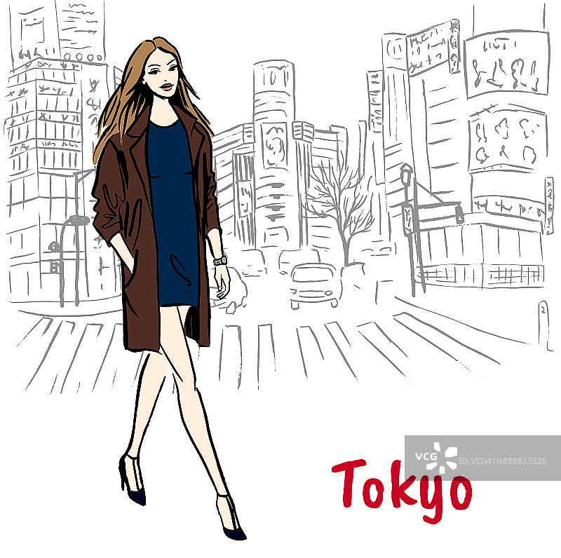 在东京的女人图片素材