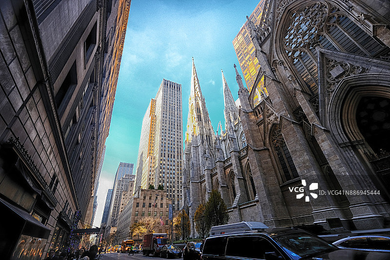 纽约市圣帕特里克大教堂图片素材