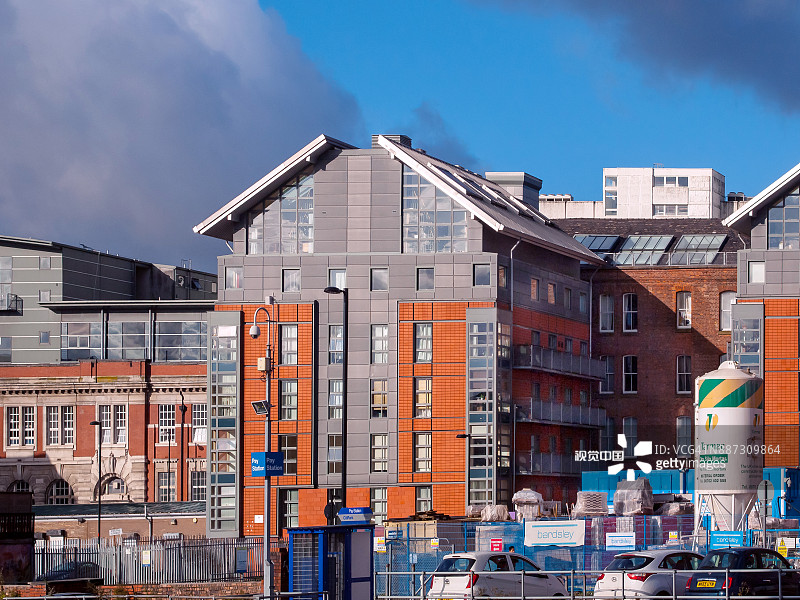 英格兰曼彻斯特北部地区，建筑工地图片素材