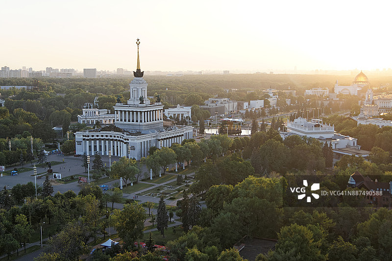 VDNKh莫斯科公园鸟瞰图片素材