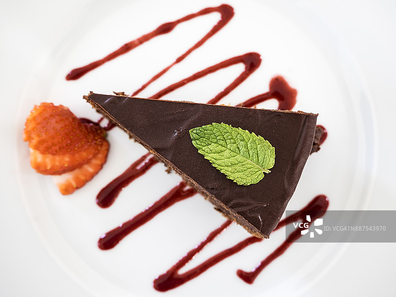 巧克力挞切片图片素材
