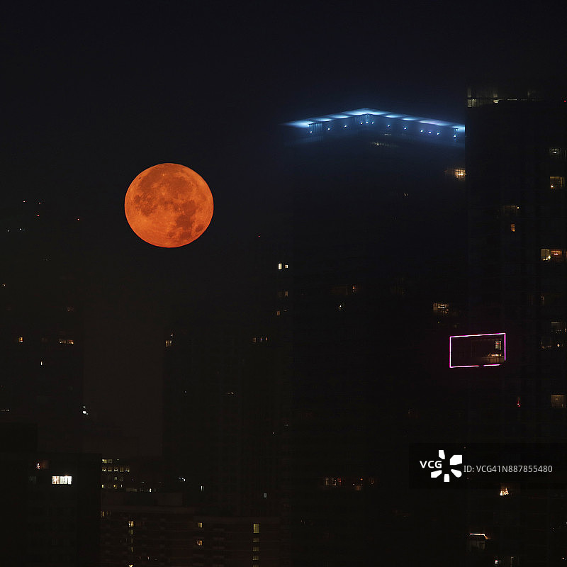 超级月亮，巨大的橘子图片素材