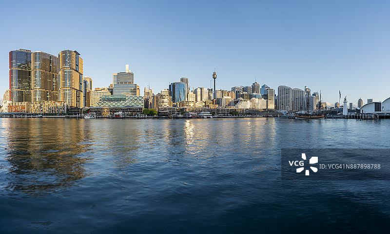 日落下的悉尼城市天际线图片素材