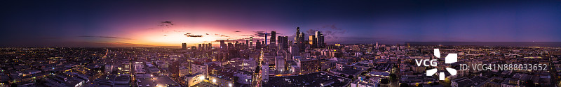 日落后的洛杉矶全景图片素材