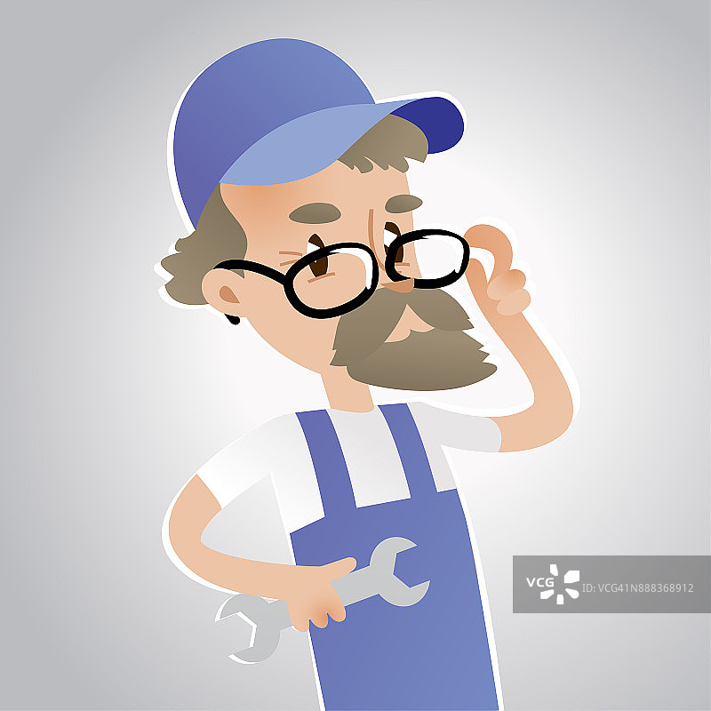 爷爷汽车大师/可编辑矢量剪贴画图片素材