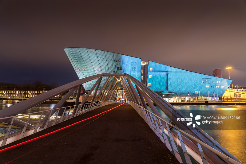 阿姆斯特丹Nemo科学博物馆灯光节图片素材