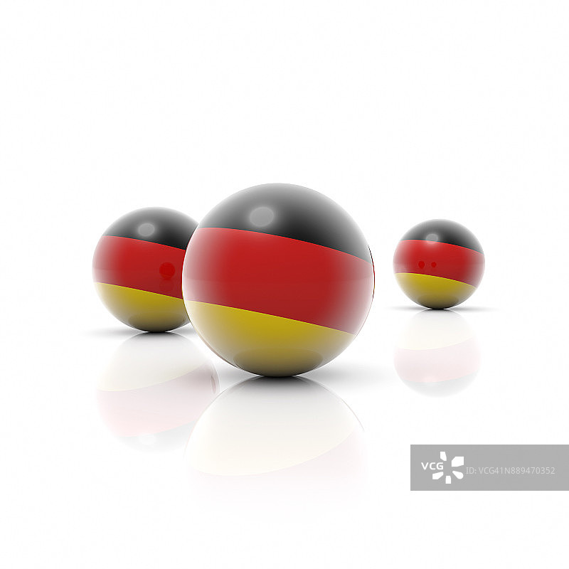 带有德国国旗图案的三个球体图片素材