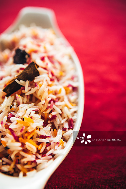 孜然风味印度香米饭：北印度美食图片素材