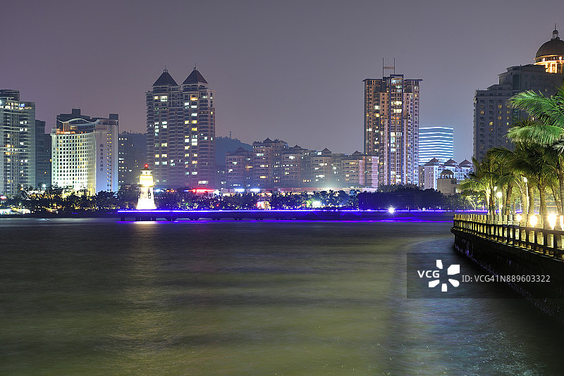 珠海灯塔夜景图片素材