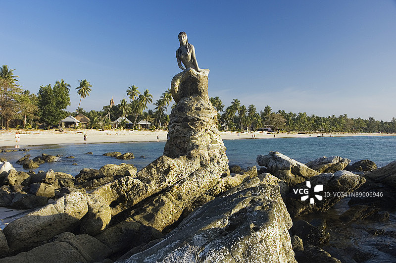美人鱼雕塑，孟加拉湾，缅甸图片素材