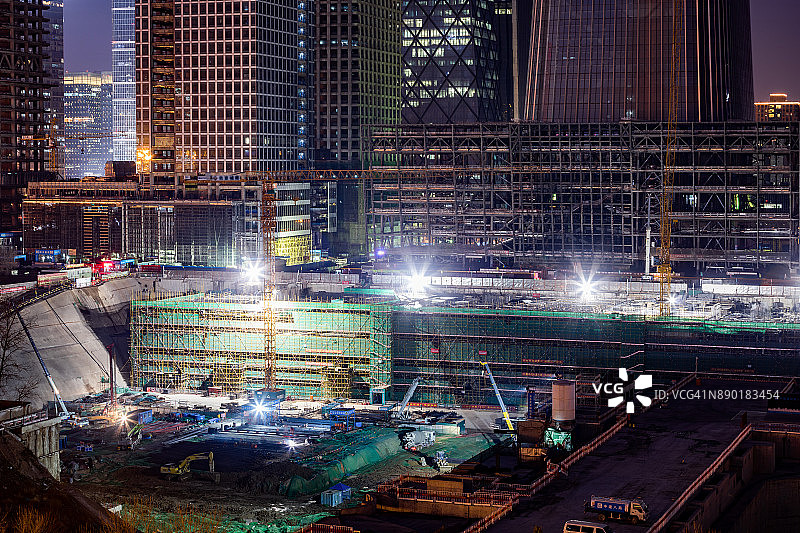 北京CBD建筑工地图片素材