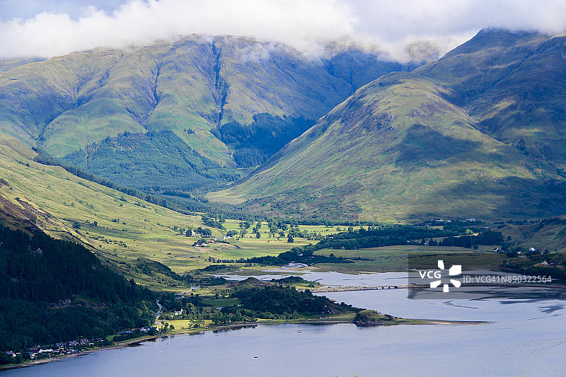 苏格兰希尔桥和杜伊赫湖的五姐妹山图片素材