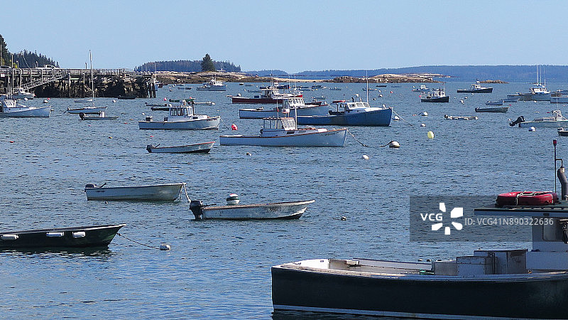 斯托宁顿港和龙虾船图片素材