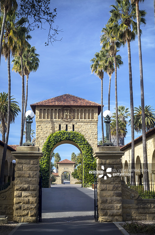 斯坦福大学的常春藤拱门图片素材